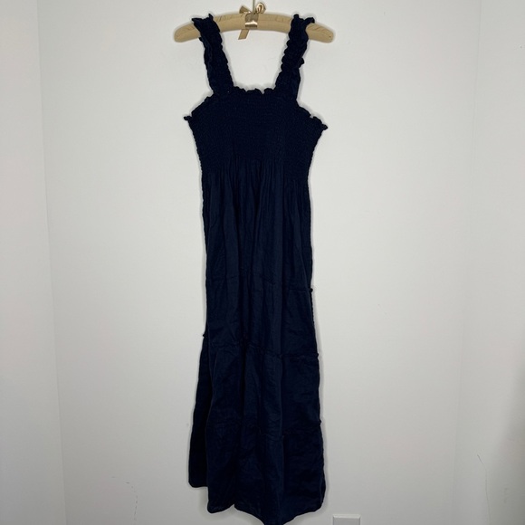 Quince Midnight Blue Textured Midi Dress XL - Picture 2 of 7